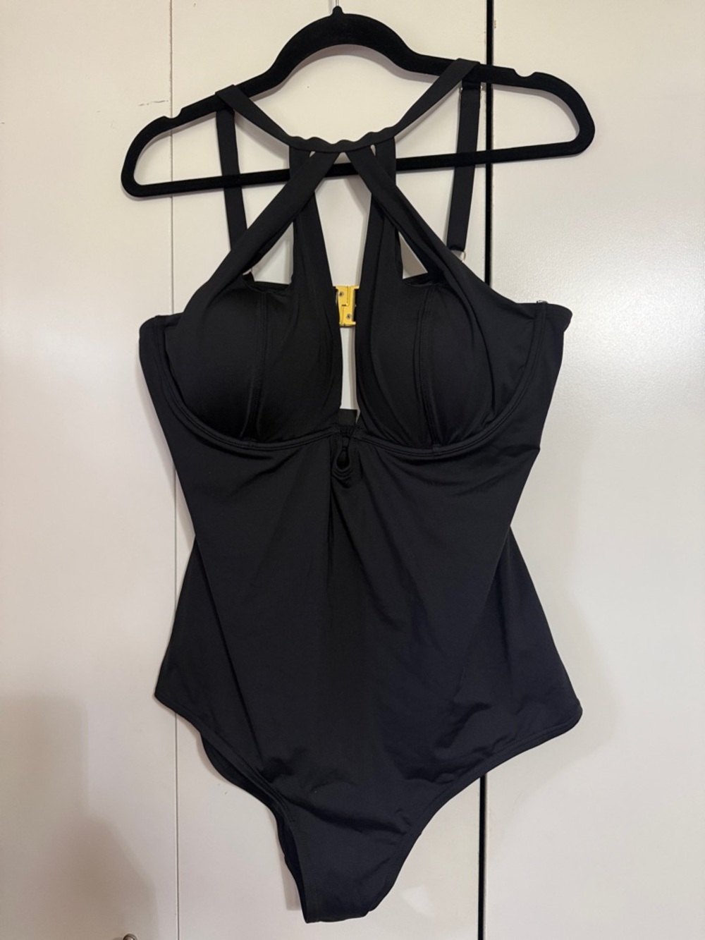 City Chic Black Swim One-Piece with Subtle Logo